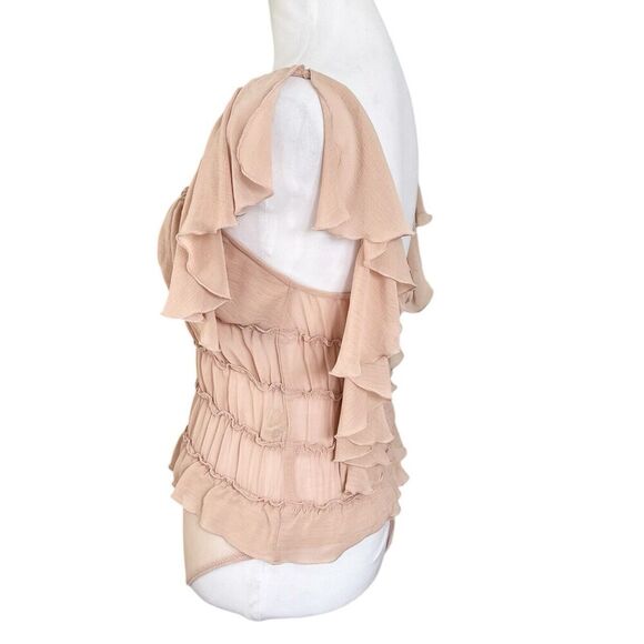 Free People Intimately Juliet Chiffon Ruffle Bodysuit Women’s Small - Picture 4 of 8